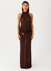 Saoirse Knit Maxi Dress - Chocolate