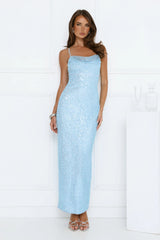 The Shine Collective Sequin Maxi Dress Blue